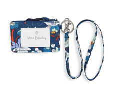 Vera Bradley Floral Bursts Zip ID Case & Lanyard Set Card Coin Holder