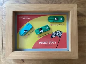 Dinky Toys Diecast British Sports Cars Gift Set, Oak Frame, Restored 110 236 238 - Picture 1 of 7