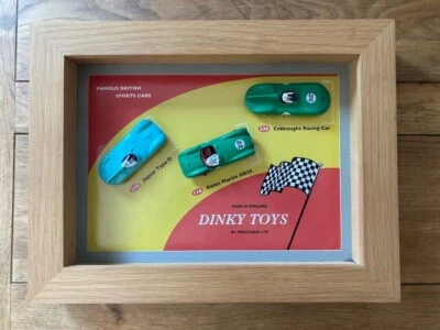 Dinky Toys Diecast British Sports Cars Gift Set, Oak Frame, Restored 110 236 238 - Image 1 of 4