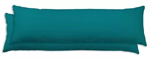 2er Set Seitenschläferkissen Bezug 40x145 cm petrol Uni Kissenbezug Baumwolle - Bild 1 von 5