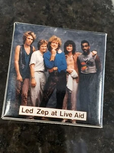Vintage LED Zep ZEPPELIN at LIVE AID ..RARE Lapel pin badge 2x2 inch - Imagen 1 de 3
