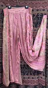 TIENDA HO 858 SILK BLEND PANEL PANT wide leg - Picture 1 of 1
