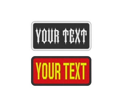 Custom Embroidered BIG BOLD Name Tag Sew on Patch Rocker MC Biker 4" X 2" - Image 1 of 4