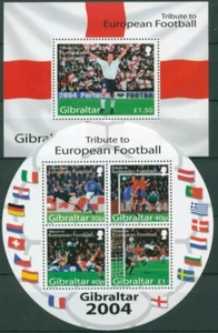Gibraltar 2004 Eurocopa de fútbol en Portugal bloque 60/61 sin usar (C30931) - Imagen 1 de 1