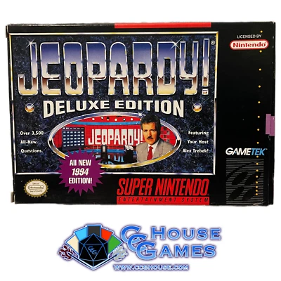 Jeopardy! Deluxe Edition - Nintendo SNES 1993 - COMPLETE IN BOX CIB *CCGHouse* - Image 1 of 3
