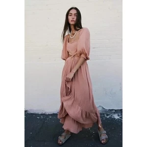 #166 NWOT- FREE PEOPLE CROSS MY HEART MAXI DRESS SZ:M RET$168 SOLD OUT! - Picture 1 of 6