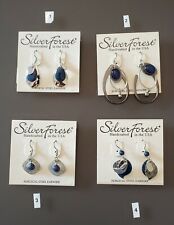 NEW Silver Forest Earrings Surgical Steel Blue