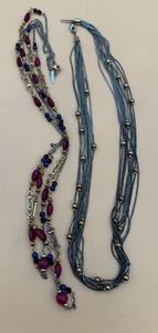 2 Vintage Casual Corner Chain Beaded Necklaces - Picture 1 of 8