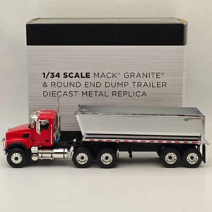 FIRST 1/34 MACK GRANITE & ROUND END DUMP TRAILER #4181 DIECAST Model Truck - Imagen 1 de 11