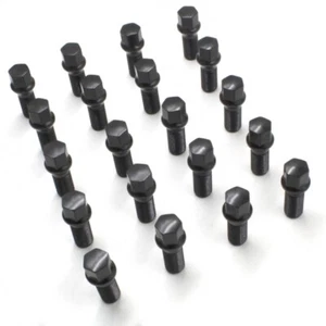 20x Cone Seat 15x1.25 Lug Bolts 28mm Shank Black For 2020 Mercedes Benz GLE GLS - Picture 1 of 2