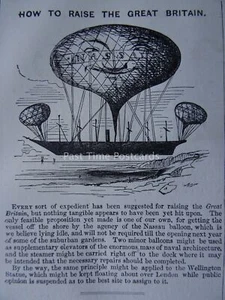 HOW TO RISE THE S.S. GREAT BRITAIN 1846 Original Victorian Print - Bild 1 von 2