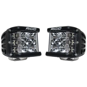 Rigid 262113 D-SS PRO Flood White Square LED Lights Pair Kit Set Black Aluminum - Picture 1 of 9