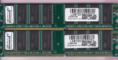 512MB 2x256MB PC-2700 PQI MD3456UOE DDR-333 DDR1 DESKTOP Ram Memory Kit DIMM - Image 1 of 2