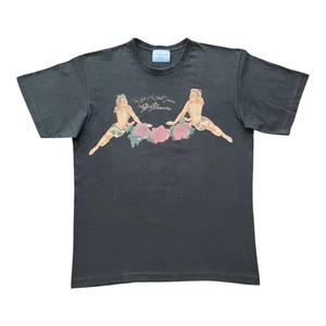 Blumarine T-Shirt Short Sleeve Black Pinup Girls Roses Vintage 90s Size 40 - Picture 1 of 11