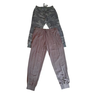 Splendido lotto di 2 pantaloni da jogging leggeri mimetici marroni pull on M vita con coulisse - Foto 1 di 9