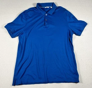Mens Calvin Klein Soft Polo Shirt Ink Blue 100% Cotton Size LARGE EXCELLENT - Picture 1 of 8