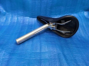 Vintage Sugino Mighty NJS Seatpost 27.0mm 44mm + Ariake Jaguar NJS Saddle - Picture 1 of 9