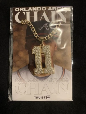 Atlanta Braves Orlando Arcia Necklace Chain #11, new in pkg - Image 1 of 2