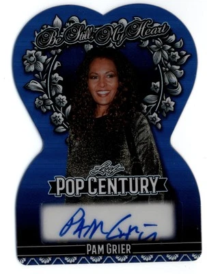 2025 Leaf Pop Century Metal Be Still My Heart Prismatic Blue Pam Grier Auto /3 - Image 1 of 2
