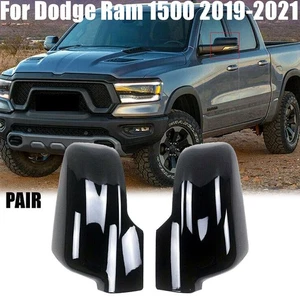 1 Pairs Car Rearview Mirror Covers Glossy Mirror Exterior Wing Caps for RAM 1500 - Imagen 1 de 7