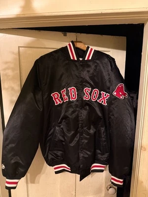 Chaqueta De Colección Boston Red Sox Majestuosa Auténtica Grande L Negra Roja Cosida RARA Foto 1 de 4