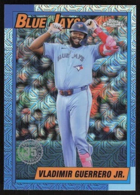 2025 Topps #T90C-30 Vladimir Guerrero Jr. 1990 Topps Baseball 35th Chrome Mojo - Image 1 of 2
