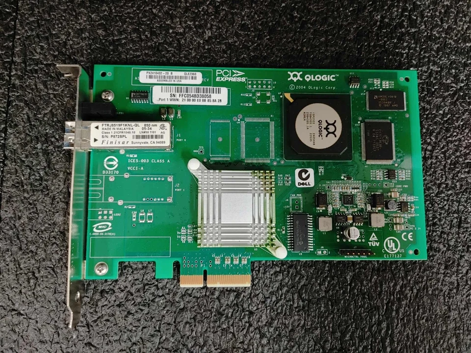 Qlogic PX2410402-20 QLE2360 2.5GHz PCIE T 2GB FC Single Port Optical - Image 1 of 4