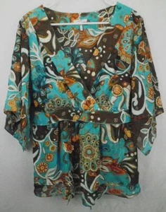 Metro 7 Womens Boho Blouse Top Shirt Size 16W  - Picture 1 of 4