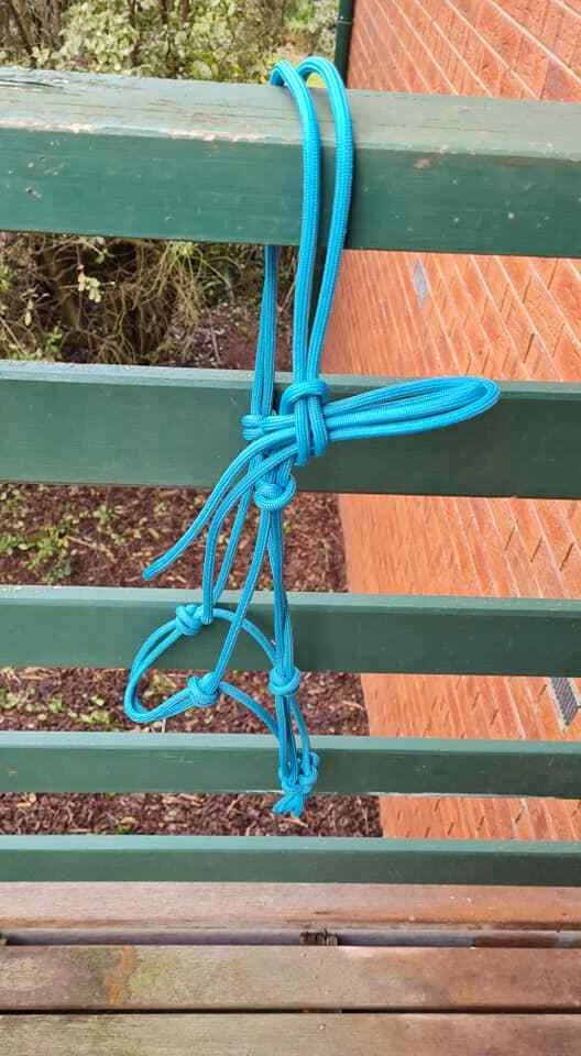 Teal blue rope horse halter cob size - horse tack - image 1 of 1