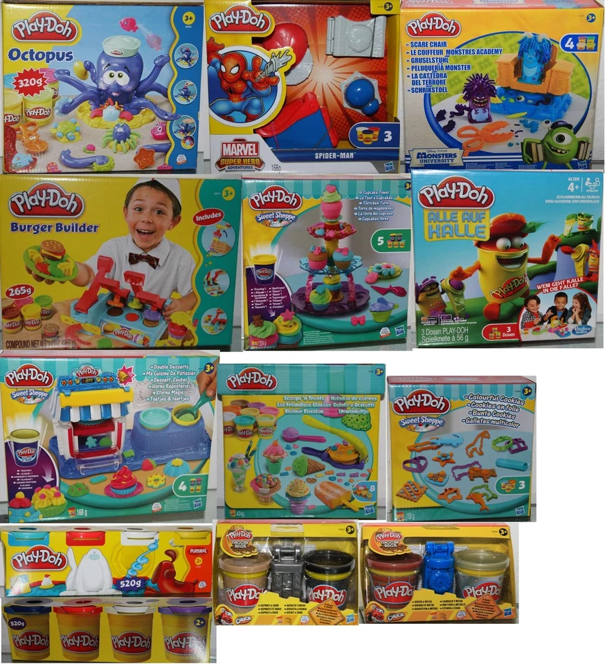 HASBRO - PLAY DOH PLAY DOH-Hasbro-Aussuchen: Törtchen Turm, Bunte Cookies , Knete-Dosen 4-Pack