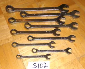 MAC TOOLS 9 PIECE SAE. COMBINATION WRENCH SET 12 POINT 3/8 TO 7/8 INCH - Foto 1 di 13