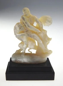 SCULTURA ARACLE MADREPERLA IN LOTTA CON IL LEONE DI NEMEA FILIGRANA 1680 CIRCA - Foto 1 di 7