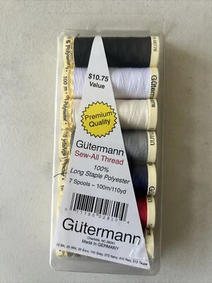 Gutermann Sew-All Polyester Thread Set - 7 Spools-Basic New - Image 1 of 2