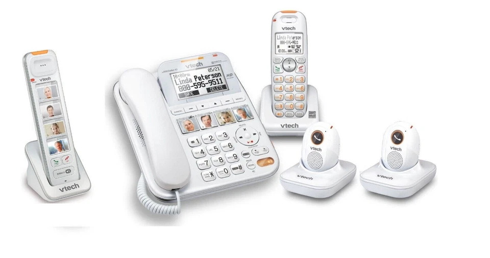 Vtech Careline Plus SN6197 Home Safety Senior Telephone System SN6307 (2) SN6167 - Image 1 of 1