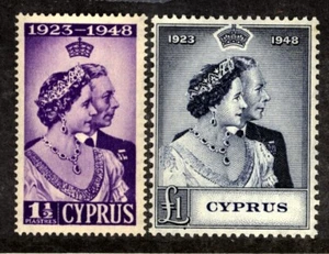 Cyprus Scott 158-159 SG 166-167 KGVI SILVER WEDDING MINT hinged - Picture 1 of 1
