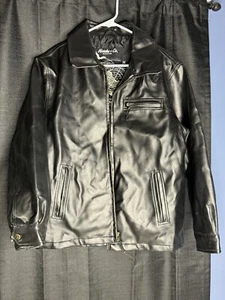 Hawk & Co Faux Leather Bomber Jacket - Size 14/16 - Black - Picture 1 of 22