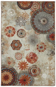 5x8 Mohawk Multi-Color Circles Rings Petals Area Rug 11738 416 - Aprx 5' x 8' - Picture 1 of 2