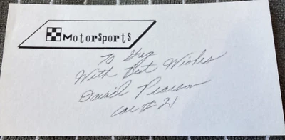 DAVID PEARSON Personally Autographed Signed NASCAR Card RACING FreeShip - Image 1 of 2