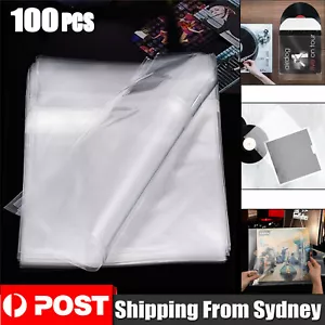 100PCS Record Sleeves Outer Plastic Record Cover Sleeve For Vinyl 7''/12'' Album - Picture 1 of 11
