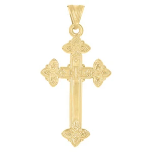 Ciondolo uomo croce religiosa in oro giallo 14 kt - Foto 1 di 1