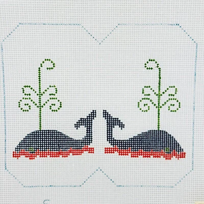 Spouting Whale Glasses Case Handpainted Needlepoint Canvas by Nantuck West 12ct - Image 1 of 4