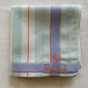 Handkerchief Vtg Blue Vertical Striped Fabric Woven Flying Duck Pocket Square 18 - Picture 1 of 3