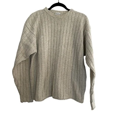 Suéter Columbia Años 90 Cuello Redondo Tostado Avena Mezcla Algodón M De Colección Gorpcore Foto 1 de 4