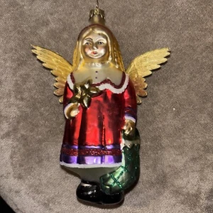 Blown Glass Christmas Tree Ornament Angel Girl Midwest of Cannon Falls Germany - Picture 1 of 6