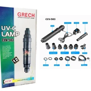 GRECH 3W Pond Aquarium UV Light Sterilizer Pump Filter Fish Tank Clean (CUV-503) - Picture 1 of 6