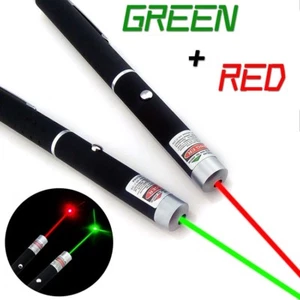 2 Stück Reichweite 1 mw ROT + GRÜN Laserpointer Stift sichtbarer Strahl AAA Lazer - Bild 1 von 5
