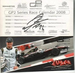 (2) Andreas Zuber Autographed Calendar Photo Cards Austrian Motor Racing Driver - Picture 1 of 1
