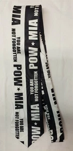POW MIA CUELLO Corbata No Olvidada Negra BLANCA Steven Harris Hecha a Mano Patriótica NUEVA - Imagen 1 de 4