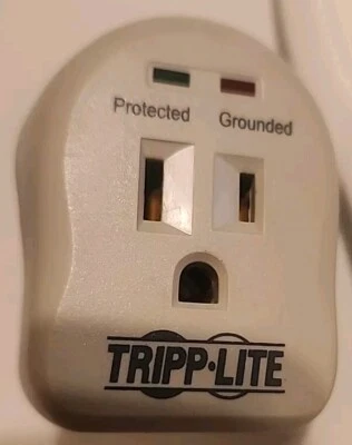 Tripp Lite 1 Outlet 600 Joule Wallmount Direct Plug in Surge Protector E223492 - Image 1 of 4