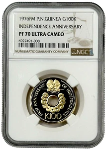 1976 FM Papua New Guinea 100 Kina 0.2769oz Independence Gold Proof NGC PF 70 UC - Picture 1 of 2